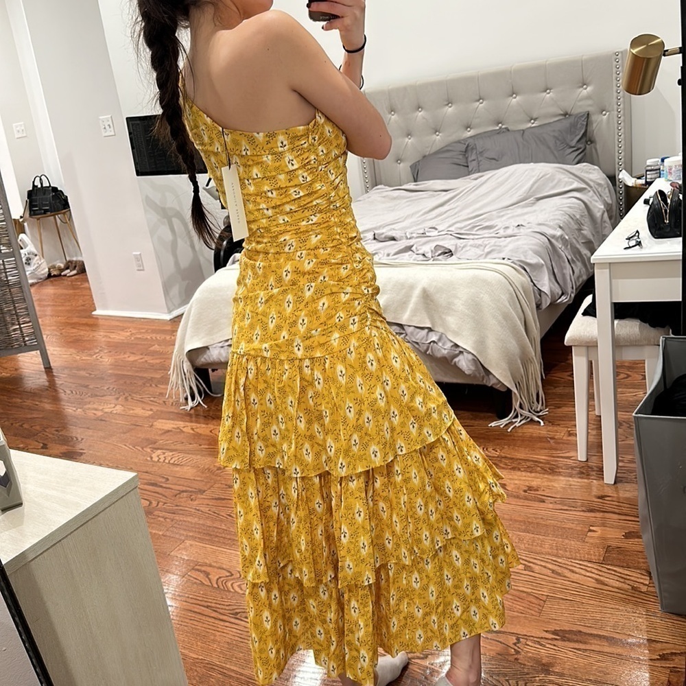 NWT Veronica Beard One Shoulder Virginia Sun Yellow size 0 - Picture 8 of 11